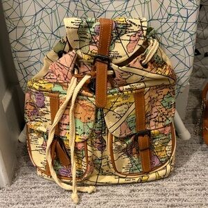 Passport Map Print small Backpack
